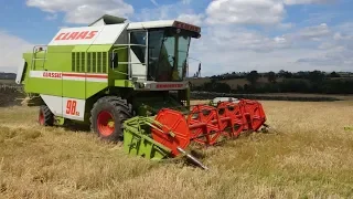 Combining with Claas Dominator Classic - 24 years old!