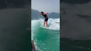 The stoke is real when you land a clean 540 shuvit wakesurfing first try.