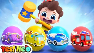 Surprise Eggs Kids Songs | Learn Colors | Five Little Cars | Nursery Rhymes & Kids Songs | Yes! Neo