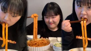 배떡 로제떡볶이 먹방(분모자+중국당면) Tteokbokki mukbang