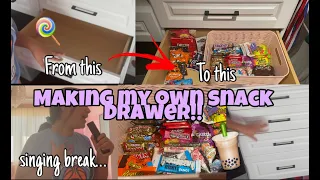 CREATING A SNACK DRAWER IN MY ROOM!! | Nicole Arno