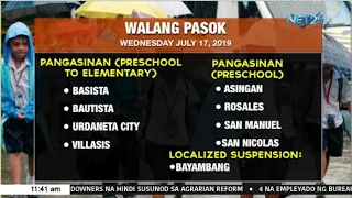 40 bayan sa Pangasinan, nagsuspende ng klase dahil sa Bagyong Falcon