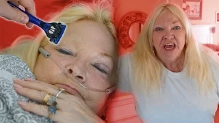 SHAVING MY GRANDMOMS EYEBROW PRANK