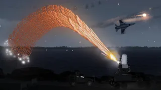 F-16 Fighter Jet DESTROYED by Air Defense System C-RAM - Phalanx CIWS - Military Simulation - ArmA 3