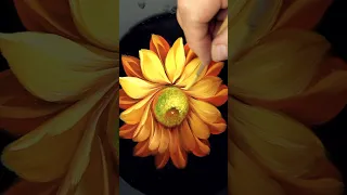 Подсолнечник. Мазковая Живопись маслом | Sunflower. Oil Painting Flowers #shorts