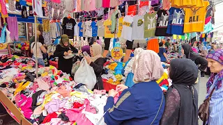 Istanbul Fatih Market Bazaar June 2023[4K60fps]- Wednesday Bazaar in Fatih