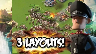 Boom Beach - "HAMMERMAN STRIKES BACK" | 3 BOOM BEACH BASE BUILD LAYOUTS for Defense on Hammerman!