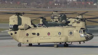 6 United States Army Boeing CH-47 Chinook landing at Graz Airport