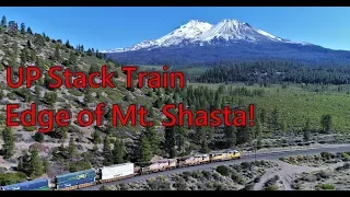 Skirting Mt. Shasta (4K) | UP Intermodal Train Oct. 7, 2019