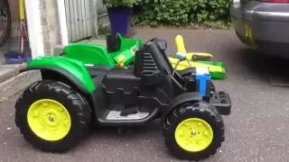 How to assemble Per Perego John Deere ground force Childrens ride on Tractor toy part 1 of 4  29Jul1