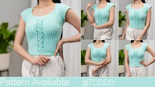 How to Crochet: Short Sleeve Cable Stitch Top | Pattern & Tutorial DIY