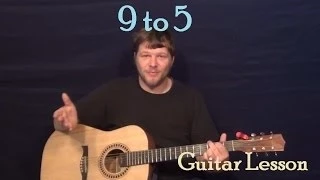 9 to 5 (Dolly Parton) Easy Guitar Lesson How to Play Tutorial - Standard Tuning