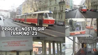 Prague Retro Tram Line 23 Ride Tatra T3M #8014+#8013