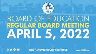 NHCS Board of Ed. Regular Meeting | April 5th