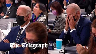 Joe Biden appears to fall asleep during COP26 speeches