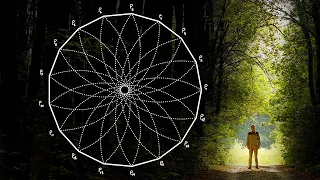 4K Построение правильного 17 угольника, heptadecagon construction with using a compass