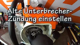 Unterbrecherzündung einstellen bei einer Stihl  070 / 090 / Contra - Interrupter ignition