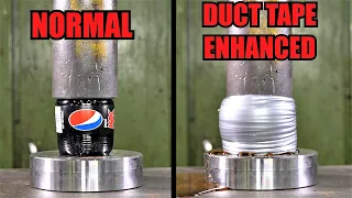 How Much Stronger Does Duct Tape Make Everyday Objects? Hydraulic Press Test!