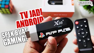 PAKE ANDROID TV STICK SPEK GAHAR BISA BUAT GAMING! - Unboxing & Review Mini TV Stick X98 S500
