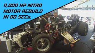 NITRO FUNNY CAR --- Rebuild 11,000HP NITRO MOTOR in 90 seconds!