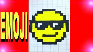 Как нарисовать по клеточкам Смайлика в очках😎рисунки по клеточкам PIXEL ART Emoji