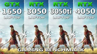 Laptop GTX 1650 vs RTX 3050 vs RTX 3050ti vs RTX 4050 || Gaming Benchmark Test in 09 Games