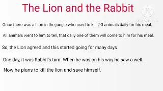 The lion and the rabbit story ❤️