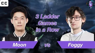 [Eng Sub] WC3｜Moon｜⭐️⭐️⭐️ 3 Ladder Games in a Row｜vs Foggy[NE] on EI, SG, LR｜W3Champions