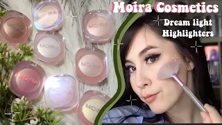 MOIRA COSMETICS DREAM LIGHT HIGHLIGHTER COLLECTION SWATCHES| MAKEUP THERAPY | UNDERRATED MAKEUP