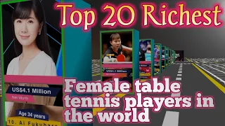 3D comparison Top 20 Richest Female Table Tennis Players In The World.