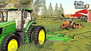 MOWING THE FARM WITH JD BATWING & KUBOTA! (MULTIPLAYER ROLEPLAY) | FARMING SIMULATOR 2019