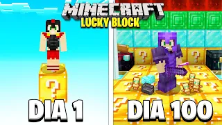 SOBREVIVÍ 100 DÍAS en un UN SOLO BLOQUE de LUCKY BLOCK en MINECRAFT 😱 INVICTOR