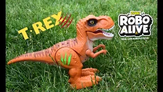 Walking and Biting T-Rex from ZURU Robo Alive/Unboxing&Review Attacking  Robo Dinosaur