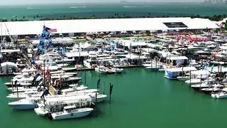Drone's eye view of the 2020 Miami Boat Shows