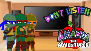 TMNT 2012 react to Don't listen. Amanda the adventurer. ✨👑2k Special!✨👑 read description