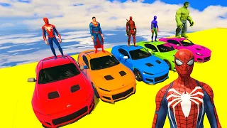 GTA V SPIDERMAN Epic New Stunt Race For Car Racing Challenge by Trevor and Shark #8888