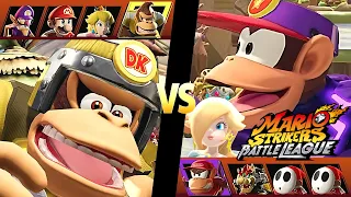 Mario Strikers Battle League Team Donkey Kong vs Team Diddy Kong at Jungle Retreat