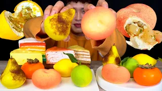 ASMR 과일 한 개에 14,900원???? 과일모양 케이크 에멘탈치즈케이크 크레이프케이크 먹방~! Fruit Cream Cakes With Cheese Cake MuKBang~!