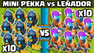 10 MINI PEKKAS vs 10 LUMBERJACK | WHICH IS BETTER? | CLASH ROYALE SUPER SHOWDOWN