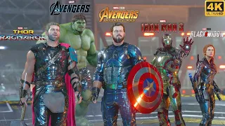 The Avengers vs MODOK with MCU Suits #3 - Marvel's Avengers Game (4K 60FPS)