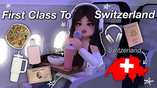 Flying First Class to Switzerland! *alone* | Bloxburg Roleplay | w/voices