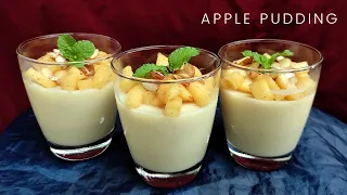 Apple Pudding🍎| Easy & quick apple dessert | No egg No gelatin No agar agar | Few ingredients recipe