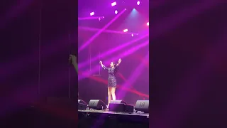 Sophie Ellis bextor singing at the Blackpool switch on 2023