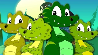 Five Crocodiles Went Swimming One Day | Scary Nursery Rhymes | Kids Songs | Childrens Rhymes