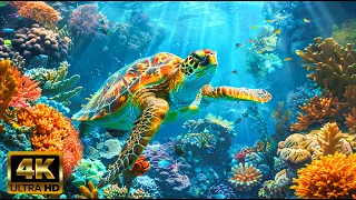 Underwater Red Sea 4K🐠Majestic Coral Reefs and Fish🦑Meditation Music