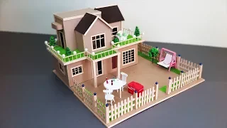 Building A Beautiful Mansion House With Fairy Garden using Cardboard & Popsicle Stick - Dream House