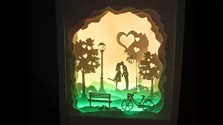 [PaperArt] How to make "love at first sight" lightbox papercut _ DIY