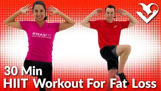 30 Minute Full Body HIIT Workout No Equipment at Home - 30 Min Tabata HIIT Workouts for Fat Loss