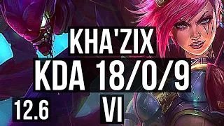 KHA'ZIX vs VI (JNG) | 18/0/9, Legendary, 1.7M mastery | EUW Master | 12.6