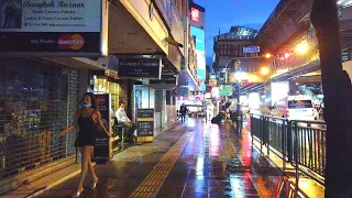 [4K] Bangkok Evening Walk in the Rain • Asok to Nana • Sukhumvit Road